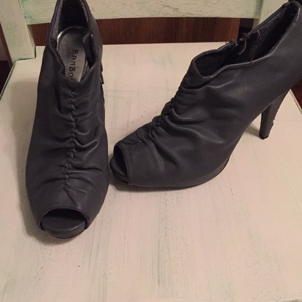 Open toe bootie heels